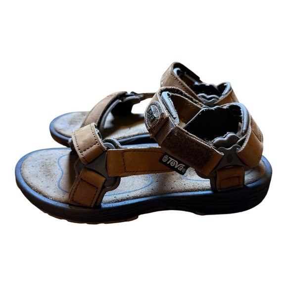 Teva Sandals Men’s 7 Active Shank Shoc Leather Adjustable Brown Nubuck 6026 - Picture 1 of 10